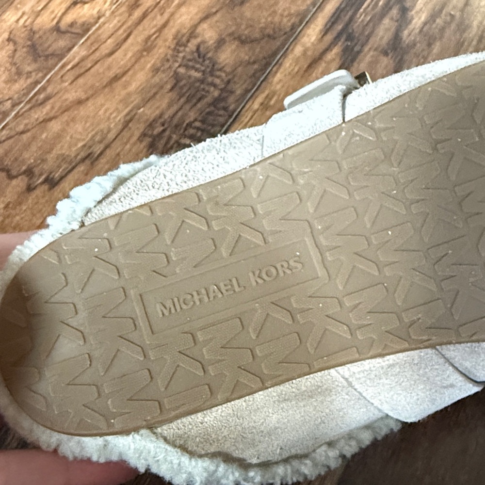 Michael Kors Cream Suede Mules with Gold Buckle, size 6.5 - Picture 9 of 9